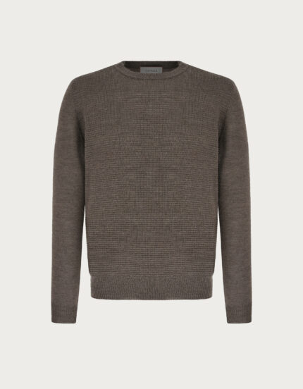 Dove grey wool crew-neck