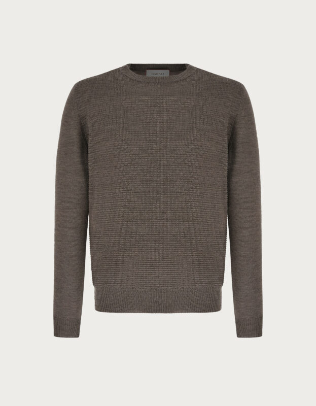 Dove grey wool crew-neck