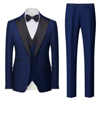 Men's Suit (Set of 3) Jacket Trouser Vest Classic Men's 69%polyester+28%rayon+3%spandex Men's suits (314300849)