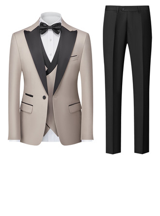 Men's Suit (Set of 3) Jacket Trouser Vest Classic Men's 69%polyester+28%rayon+3%spandex Men's suits (314300850)