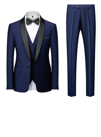 Men's Suit (Set of 3) Jacket Trouser Vest Men's Formal 69%polyester+28%rayon+3%spandex Men's suits (314300810)