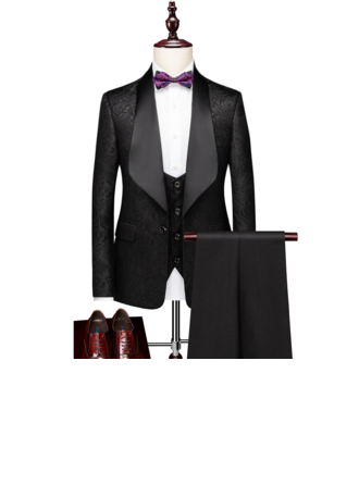 Men's Suit (Set of 3) Jacket Trouser Vest Men's Formal 69%polyester+28%rayon+3%spandex Men's suits (314300808)