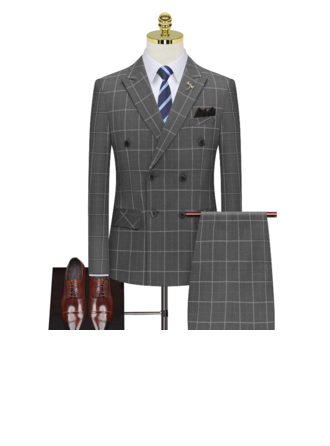 Men's Suit (Set of 3) Jacket Trouser Vest Men's Modern Polyester Men's suits (314305961)