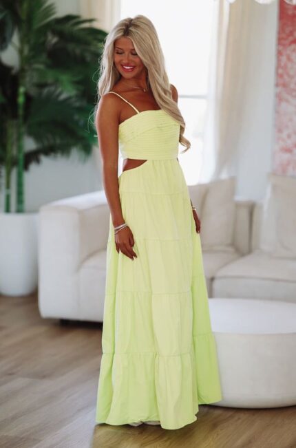 One Lucky Girl Maxi Dress - Lime