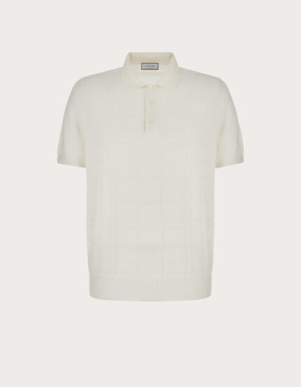 White wool polo shirt