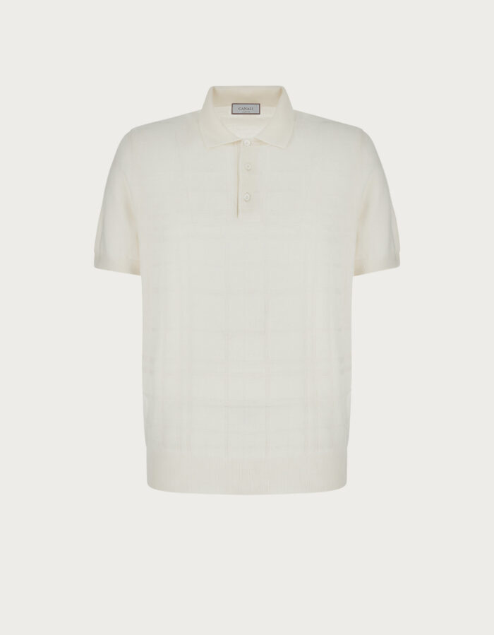 White wool polo shirt